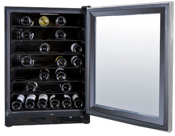 Cam Kapı Siyah Elektrikli Şarap Soğutucu 150 Litre 52 Şişeler Stroage